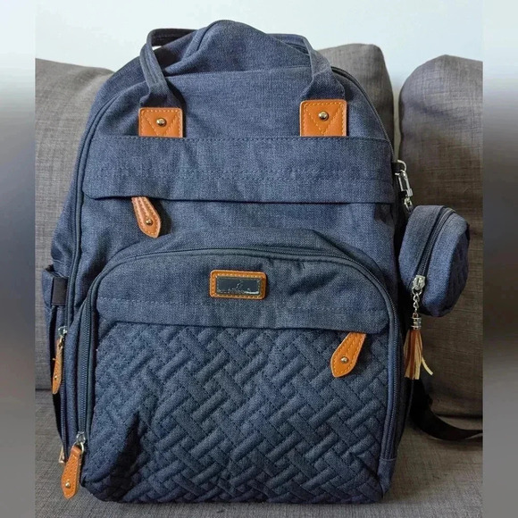 Best Diaper Backpack for Parents on the Go Navy Blue BabbleRoo Original - Picture 5 of 11